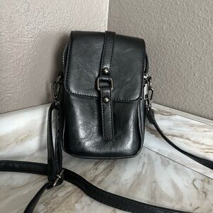 Black Leather Crossbody Bag